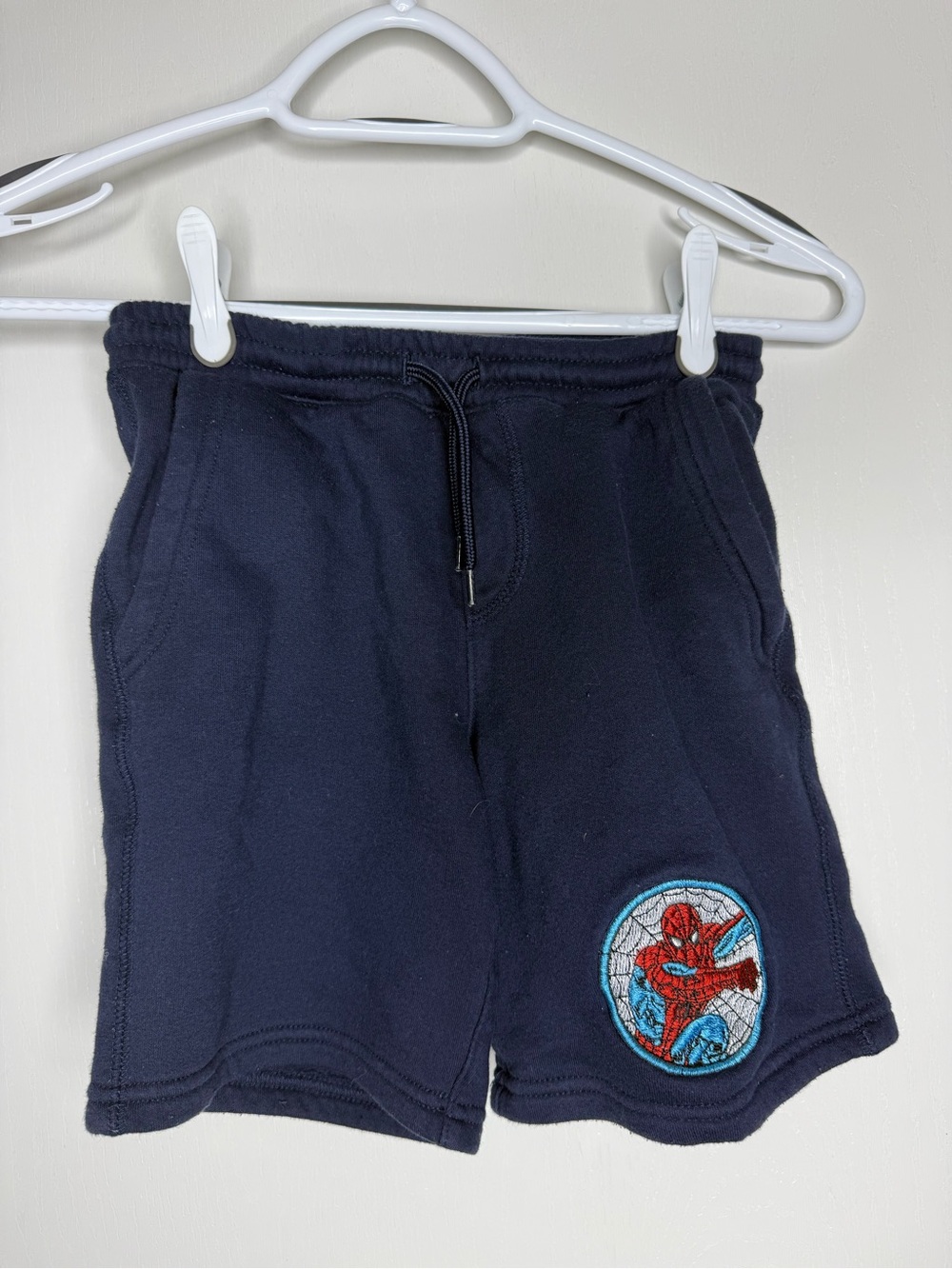 Kids Navy Spider-Man Embroidered Knit Shorts Marvel Medium (8)